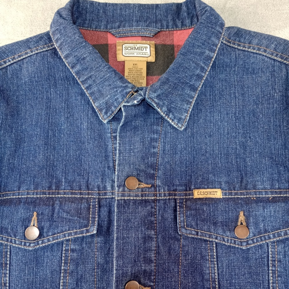 CE Schmidt Workwear Denim Shacket Shirt Jacket Blanket Lined‎ Size XXL 2XL Heavy